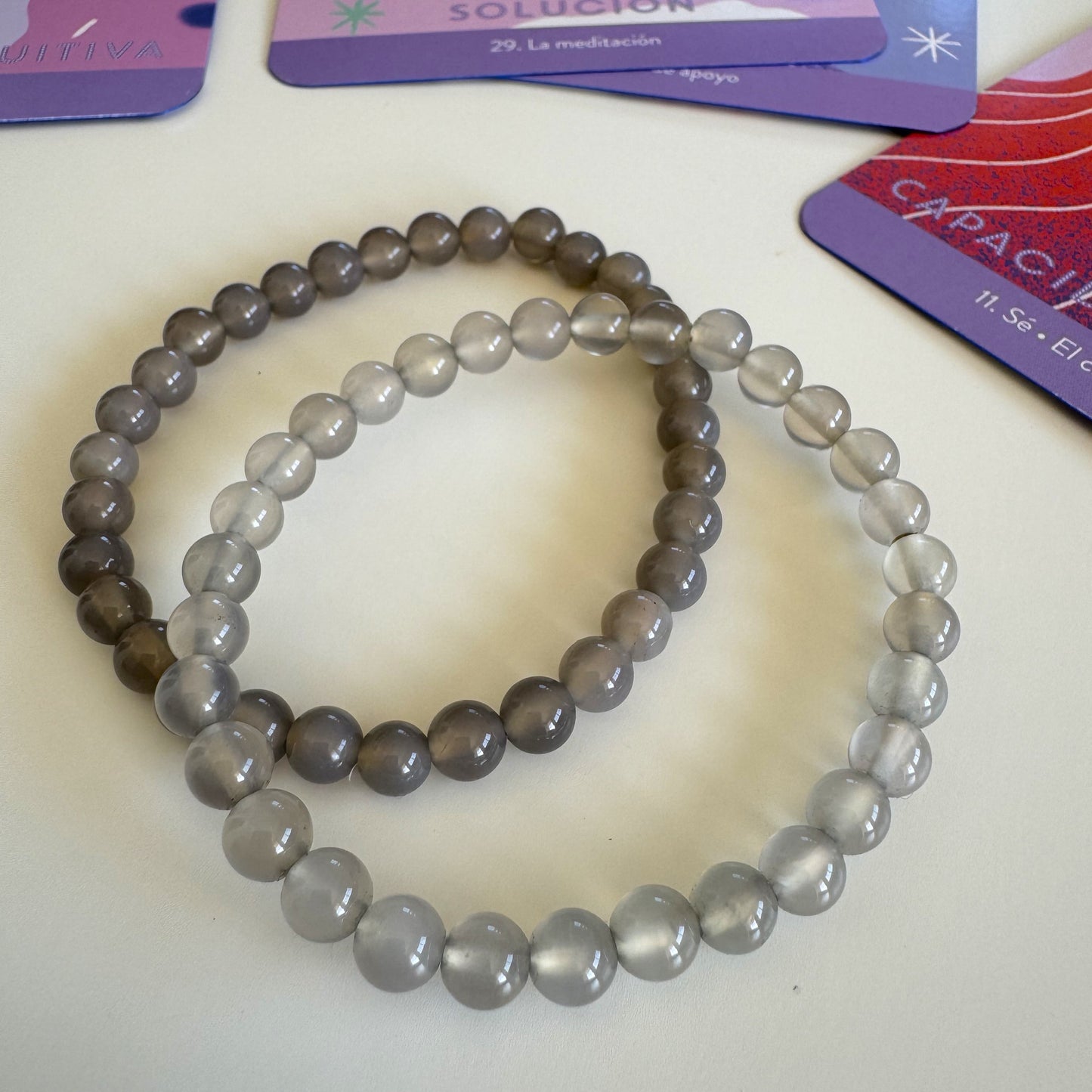 Pulsera de Agata Gris | Protección - Calma 6mm