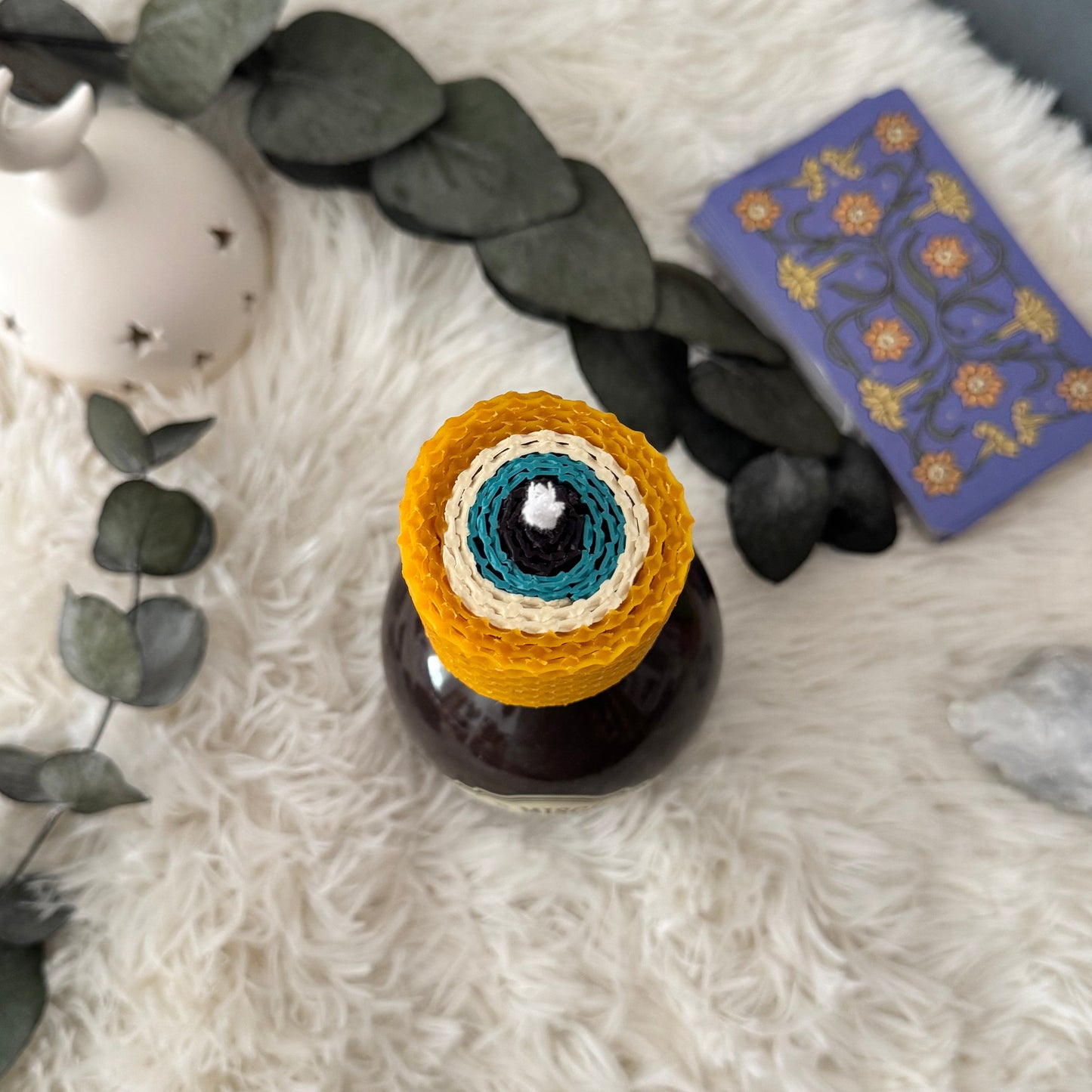 Vela de Miel Ojo Turco Amarillo - Salud y Buena Suerte