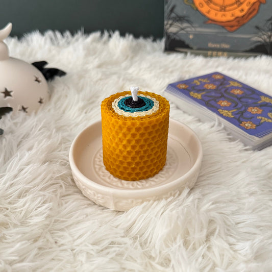 Vela de Miel Ojo Turco Amarillo - Salud y Buena Suerte