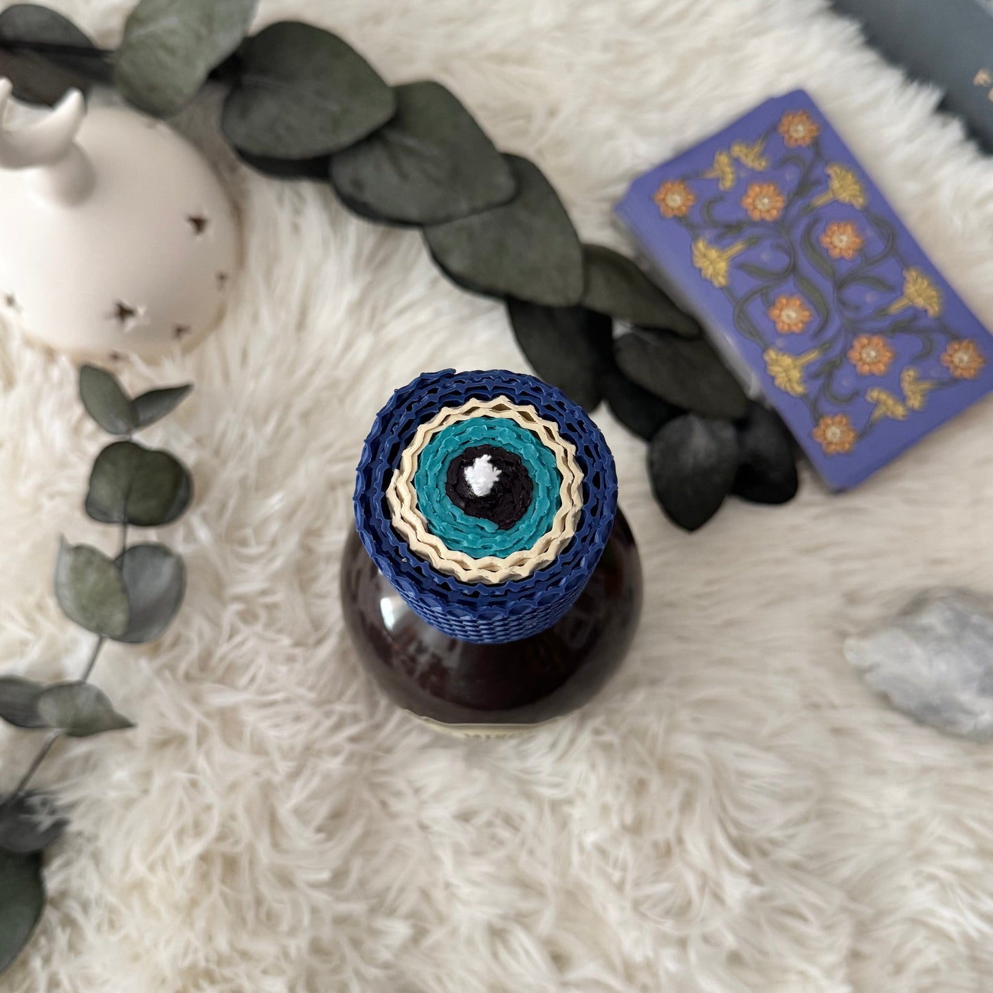 Vela de Miel Ojo Turco Azul - Protección y Buen Karma