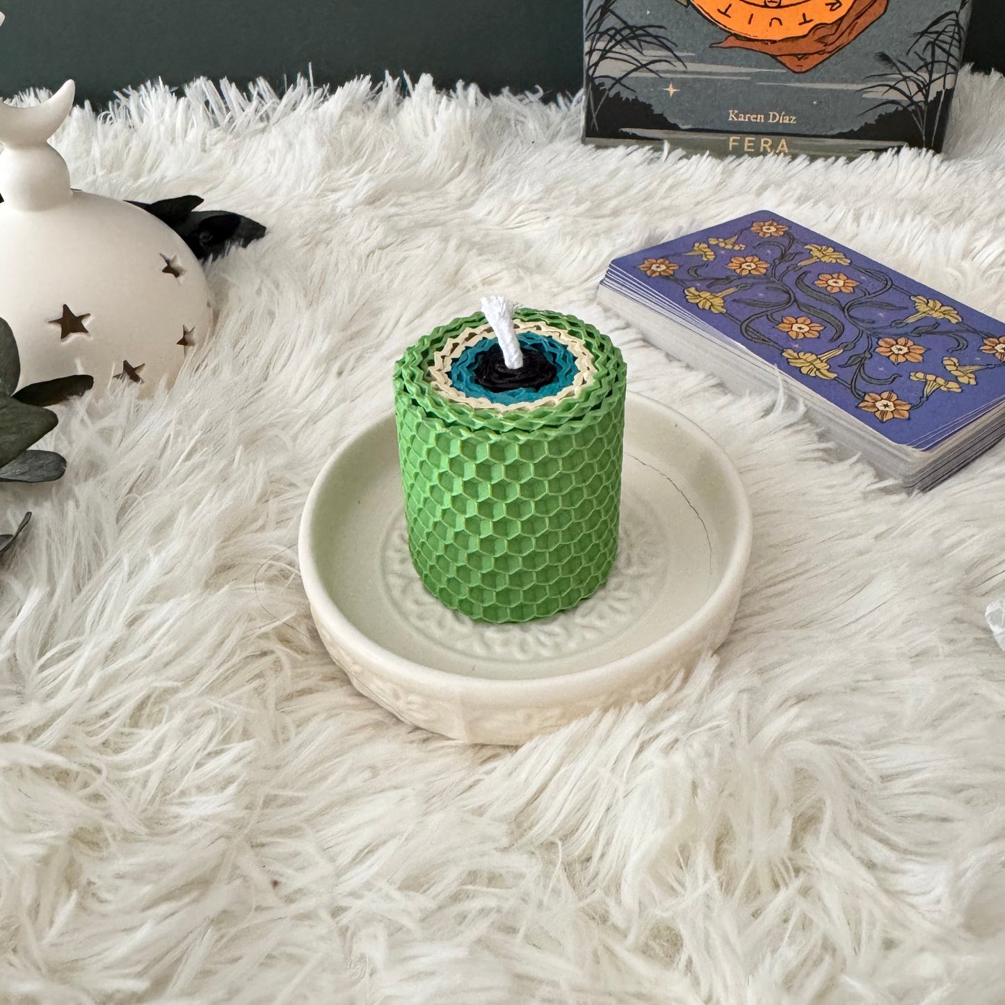 Vela de Miel Ojo Turco Verde - Esperanza y Éxito