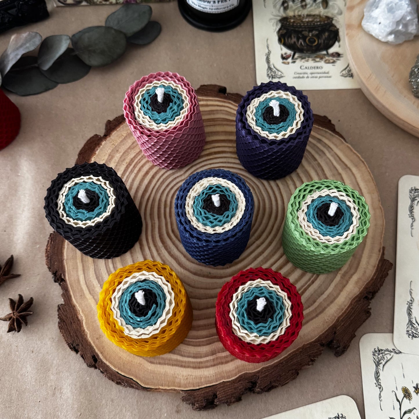 Pack Velas de Miel Ojo Turco  7 Energías