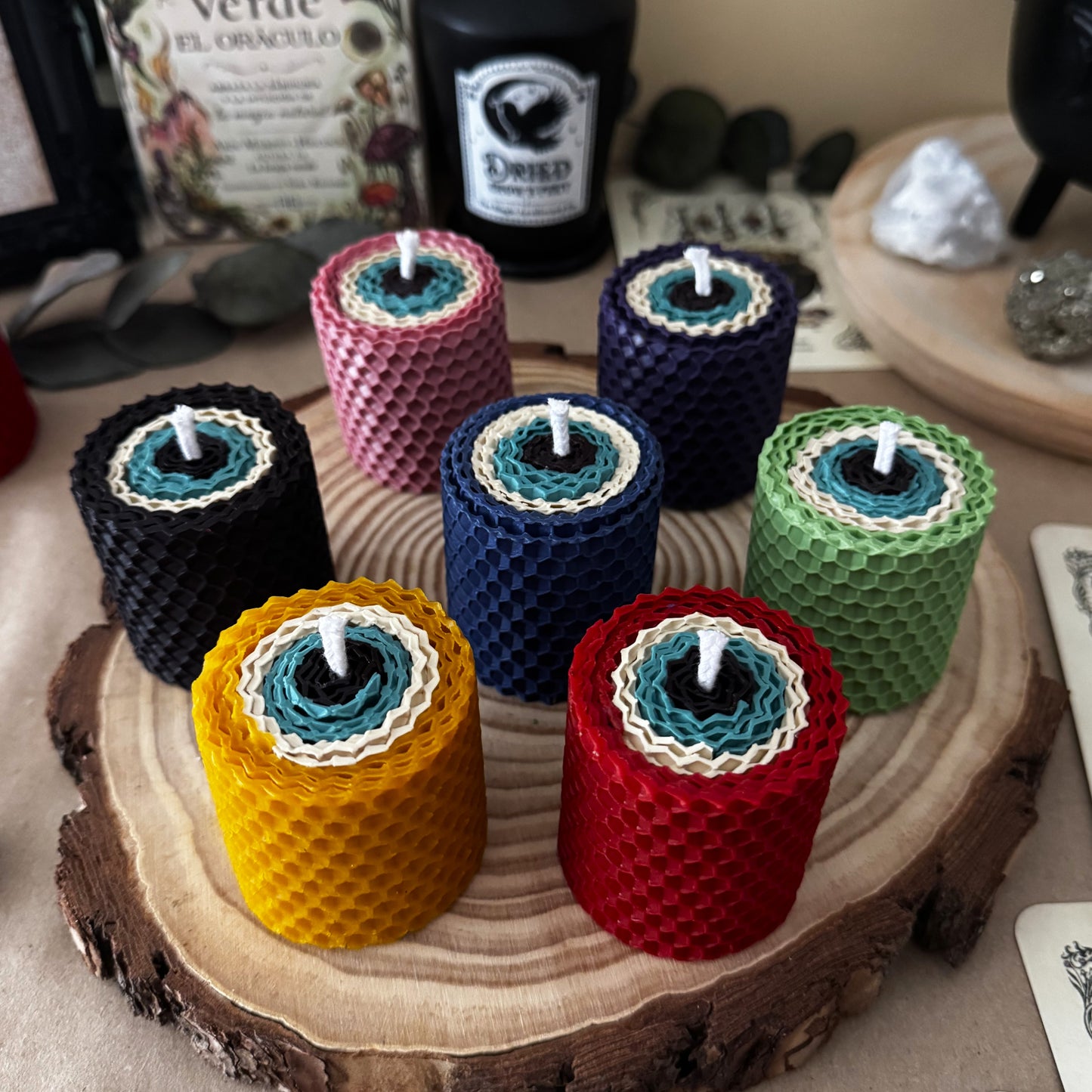 Pack Velas de Miel Ojo Turco  7 Energías